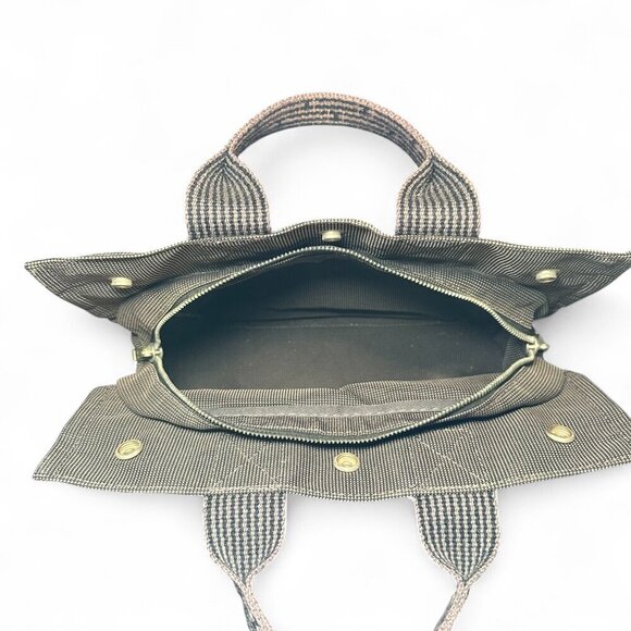 HERMES Canvas Herline PM Tote Grey - w Silver Lock (no key) - Picture 4 of 15